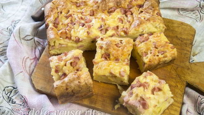 Рецепт Пирог с ветчиной и сыром