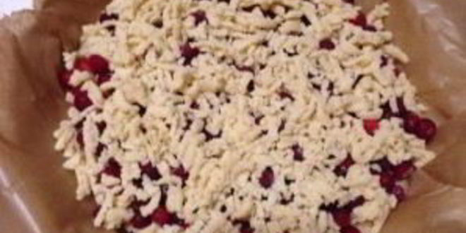 Рецепт тертый пирог с клюквой