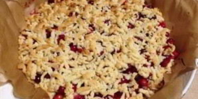 Рецепт тертый пирог с клюквой