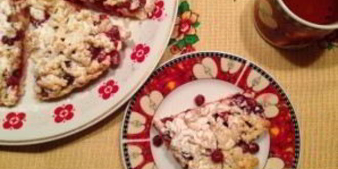 Рецепт тертый пирог с клюквой