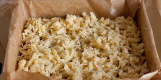 Рецепт тертый пирог с малиной