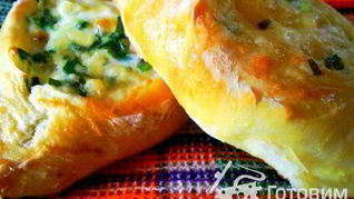 Рецепт Открытые пирожки с сыром и зеленью