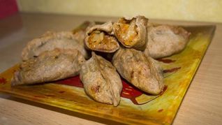 Рецепт Пирожки из ржаной муки с капустой в духовке