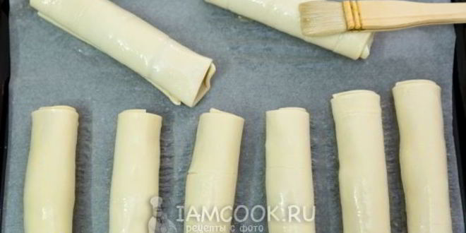 Рецепт пирожки с мясом из слоеного теста в духовке