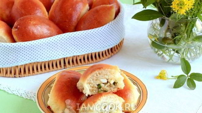 Рецепт Пирожки с рисом, яйцом и зеленым луком