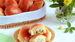 Рецепт Пирожки с рисом, яйцом и зеленым луком