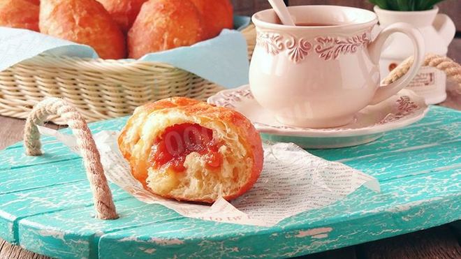 Рецепт Жареные пирожки с повидлом на сковороде