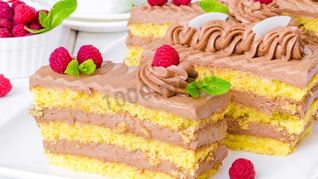 Рецепт Пирожное бисквитное с кремом