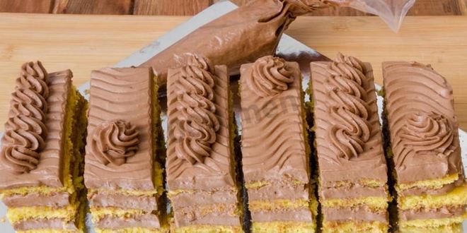 Рецепт пирожное бисквитное с кремом