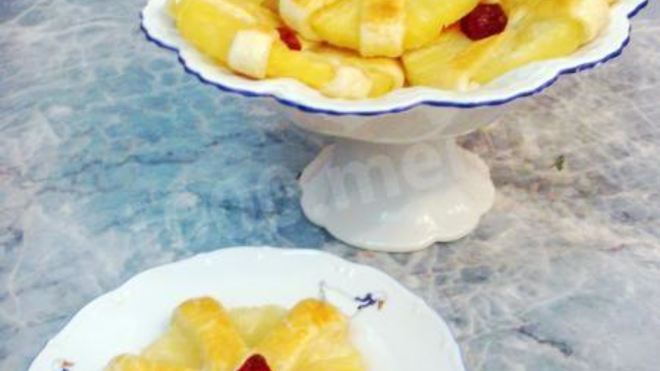 Рецепт Пирожное фруктовое Цветы из ананаса