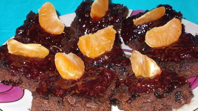 Рецепт Пирожное шоколадное с изюмом Дуплет