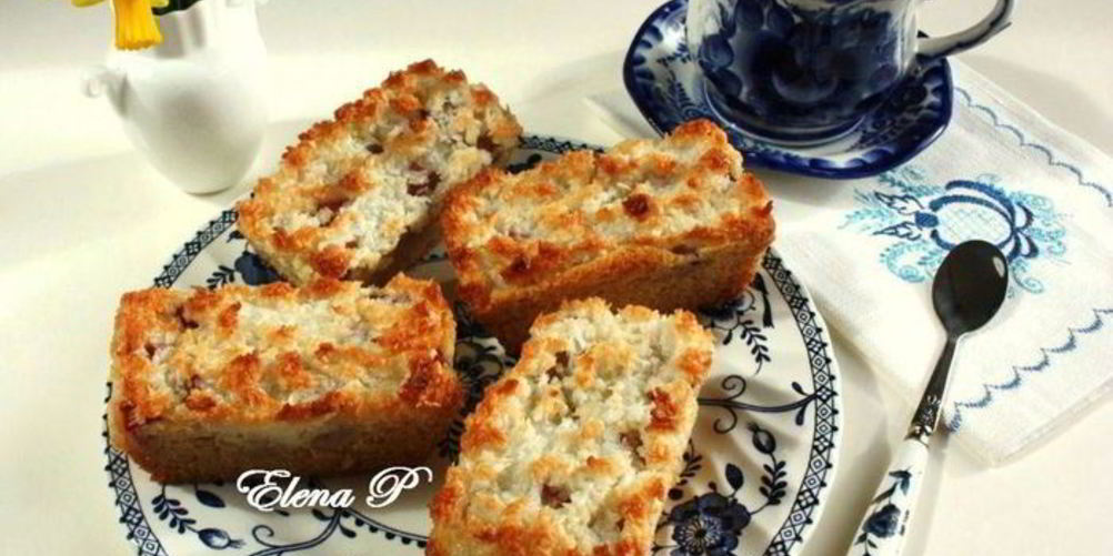 Рецепт пирожные с ревенем и яблоками