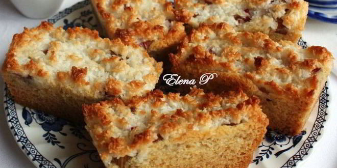 Рецепт пирожные с ревенем и кокосом