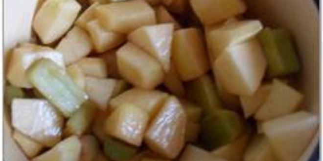 Рецепт пирожные с ревенем и яблоками