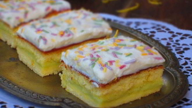 Рецепт Пирожные с творожным кремом и фисташковым пудингом