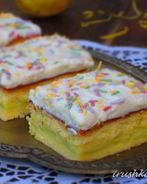 Пирожные с творожным кремом и фисташковым пудингом