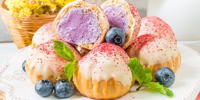 Рецепт заварные пирожные с кремом из голубики