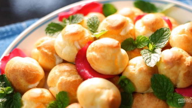 Рецепт Заварные пирожные с молочным кремом