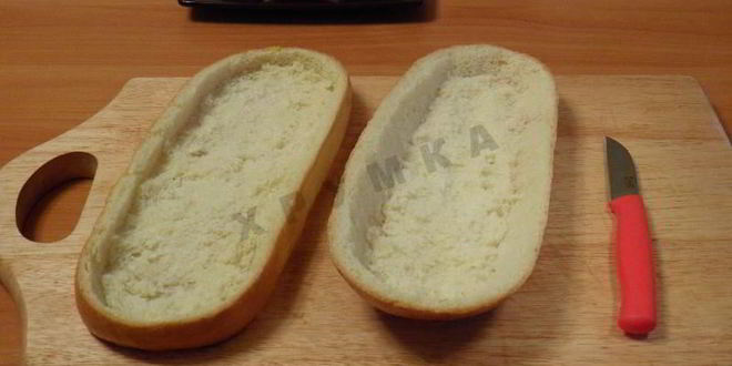 Рецепт ленивая пицца из батона в духовке