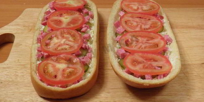 Рецепт ленивая пицца из батона в духовке
