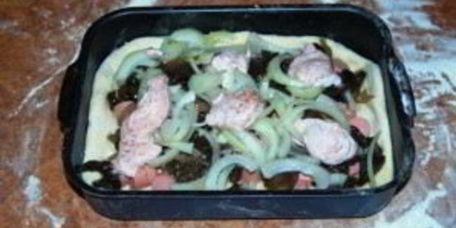 Рецепт пицца из пирожкового теста