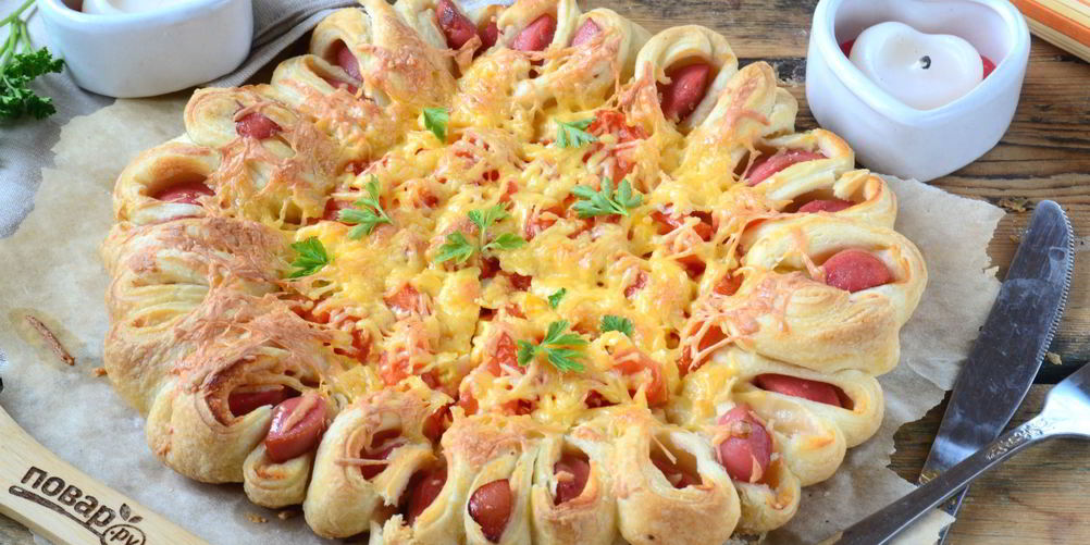 Как приготовить пицца из сосисок в тесте