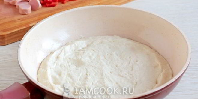 Рецепт пицца на кефире на сковороде