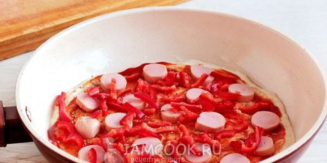 Рецепт пицца на кефире на сковороде