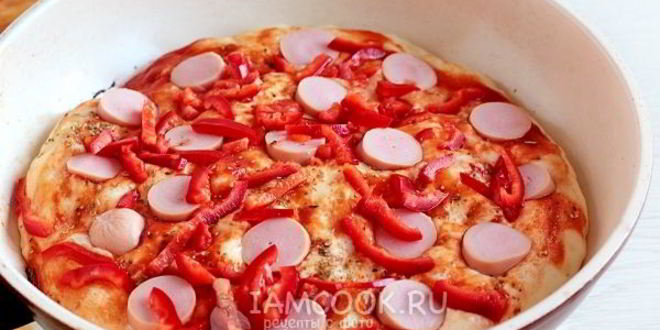 Рецепт пицца на кефире на сковороде