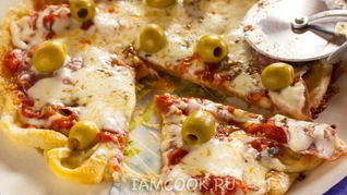 Рецепт Пицца на сковороде без дрожжей