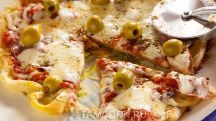 Рецепт Пицца на сковороде без дрожжей