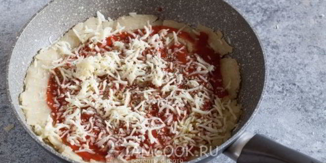 Рецепт пицца на сковороде без муки