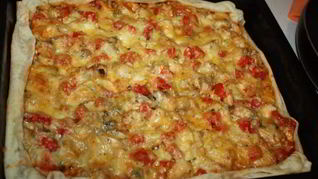 Рецепт Пицца на слоеном тесте