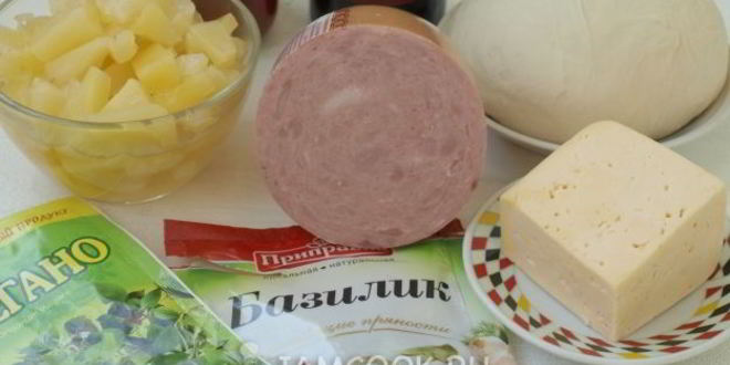 Рецепт пицца с ананасами и ветчиной