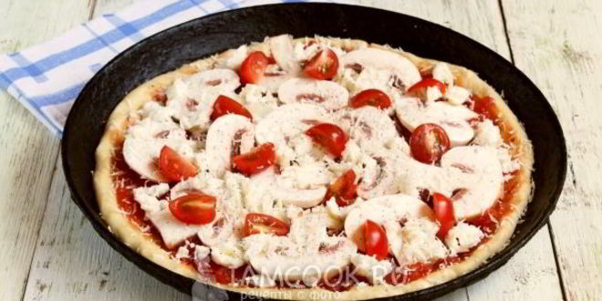Рецепт пицца с грибами и сыром