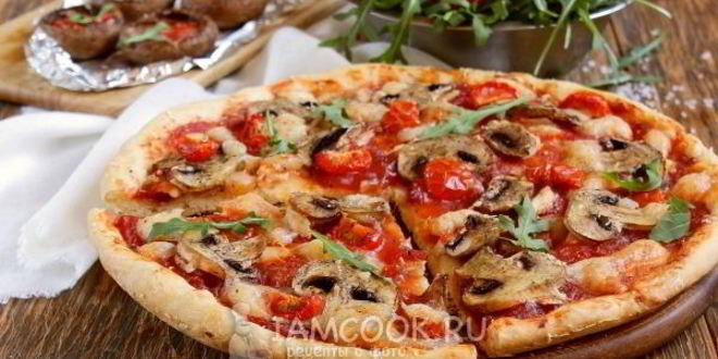 Рецепт пицца с грибами и сыром