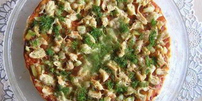 Рецепт пицца с курицей и перцем в микроволновке