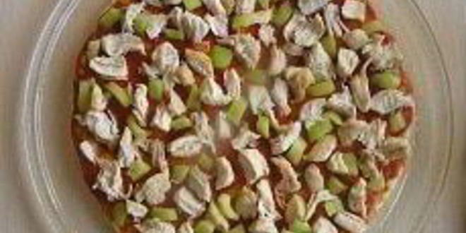 Рецепт пицца с курицей и перцем в микроволновке