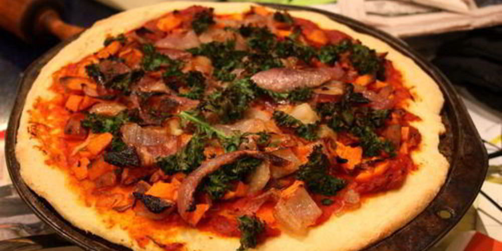 Как приготовить пицца с листовой капустой и бататом