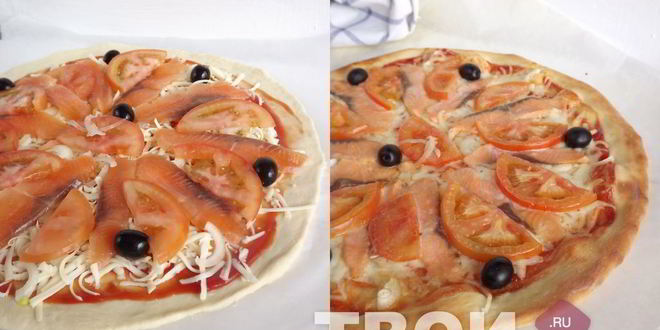 Рецепт пицца со слабосоленой семгой