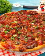 Вегетарианская пицца с баклажанами