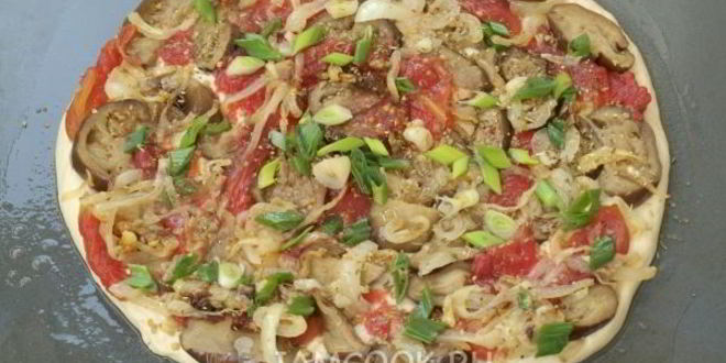 Рецепт вегетарианская пицца с баклажанами