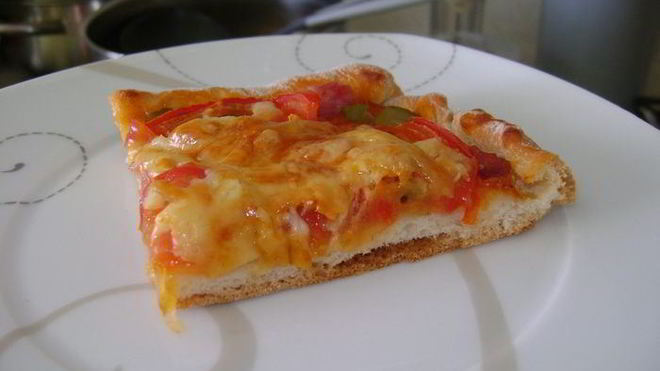 Рецепт Золотистая пицца с ветчиной