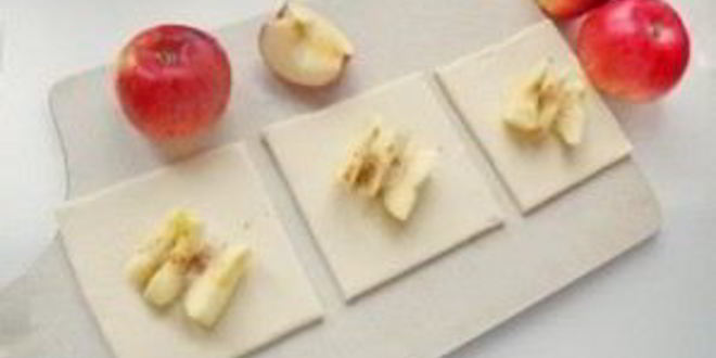 Рецепт слоеных конвертиков с яблоками