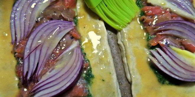 Рецепт слойки с картошкой и лососем