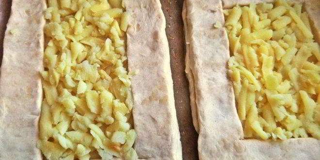 Рецепт слойки с картошкой и лососем