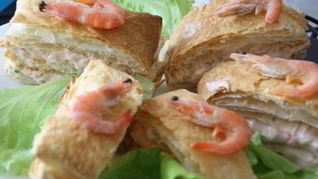 Рецепт Слойки с креветками