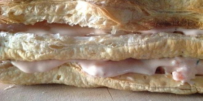 Рецепт слойки с креветками