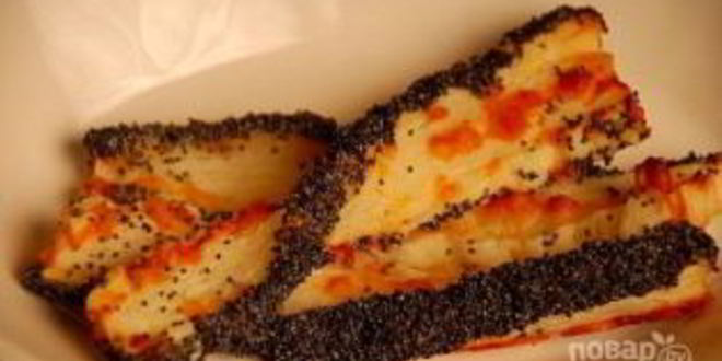 Рецепт слойки с сыром и маком