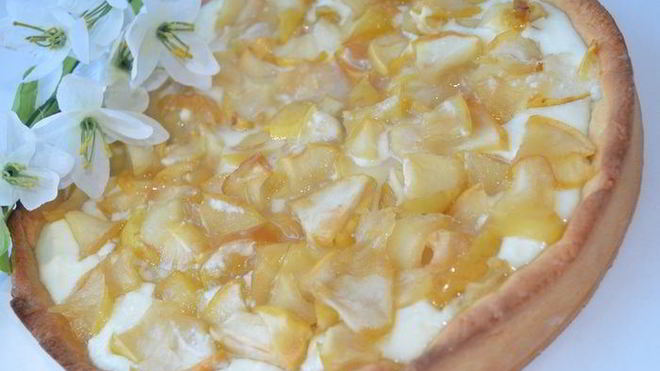 Рецепт Песочный творожник с яблочной начинкой